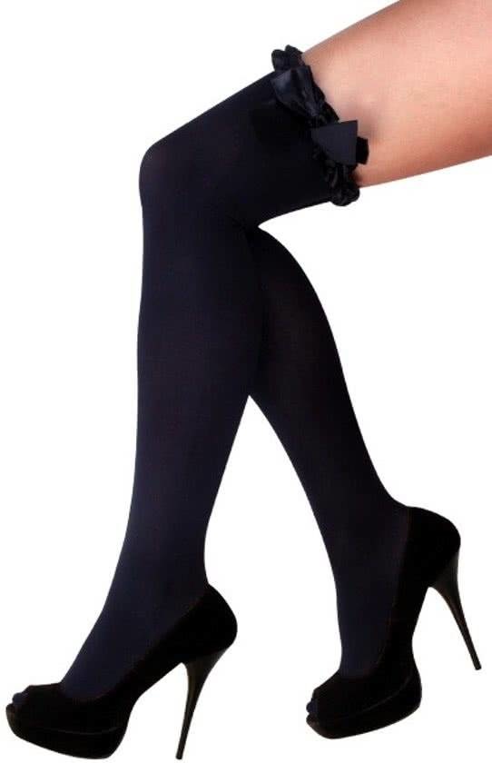 Stay up kousen - Zwart - Met strik