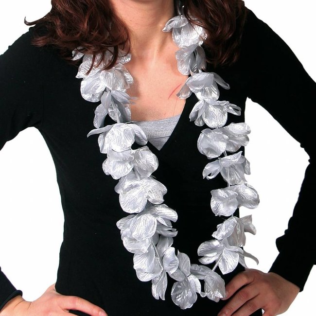PartyXplosion Bloemenketting - Hawaii - Zilver