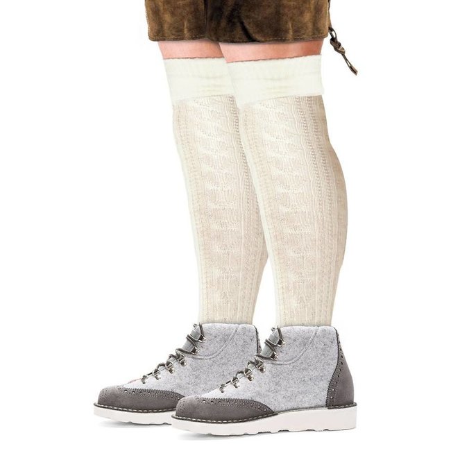 PartyXplosion Sokken - Tiroler - Lang - Ecru - Maat 43/46