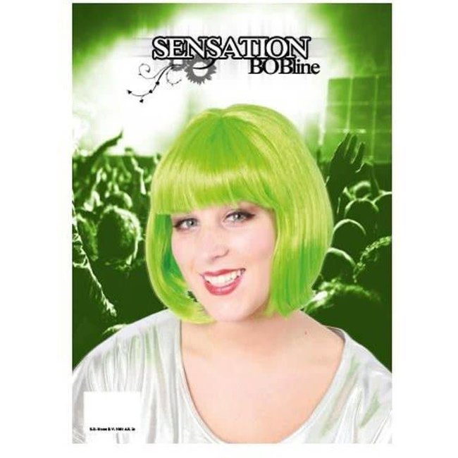 PartyXplosion Pruik - Groen - Sensation - Bobline