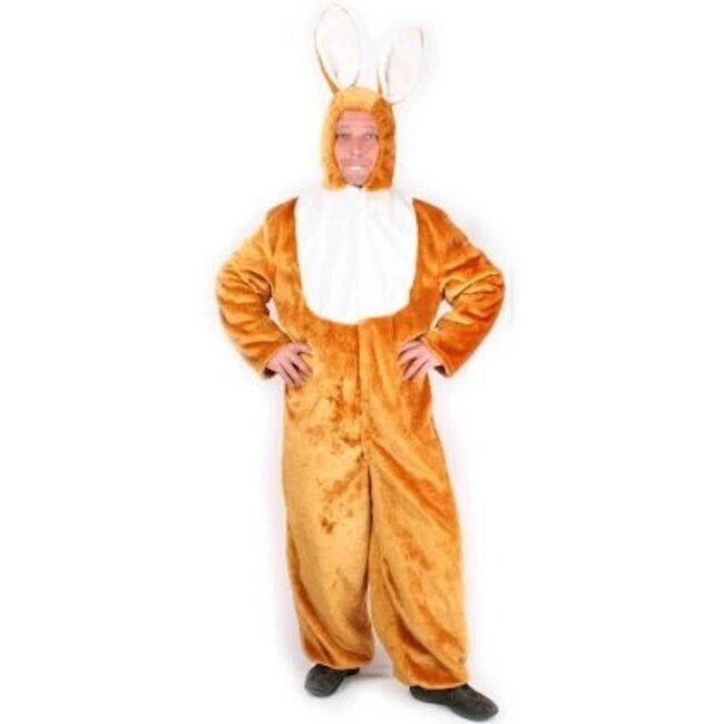 PartyXplosion Kostuum - Haas / konijn - Pluche - Bruin, wit - mt.56/58