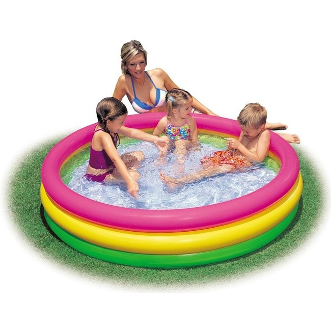 Intex Zwembad - Neonkleuren - Met opblaasbare bodem - 147x33cm