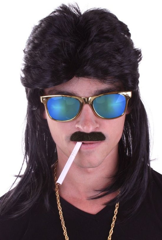 Pruik - Zwart - Maaskantje - Matje