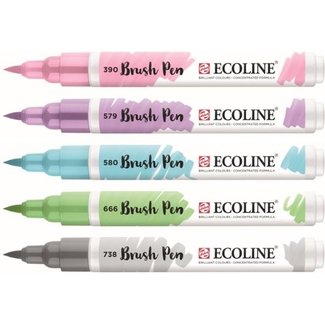 Royal Talens Ecoline - Brushpen Set - 5 Pastel - Talens