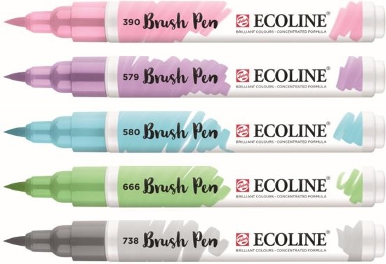Ecoline - Brushpen Set - 5 Pastel - Talens