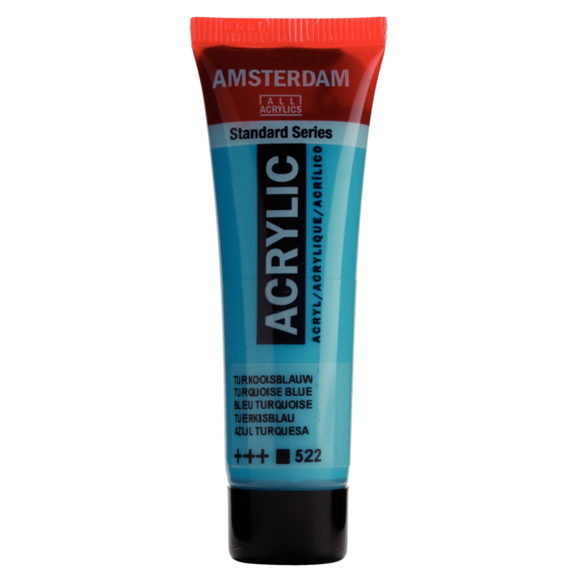 Royal Talens Verf - Acryl - 522 - Turkoois blauw - Amsterdam - 20ml