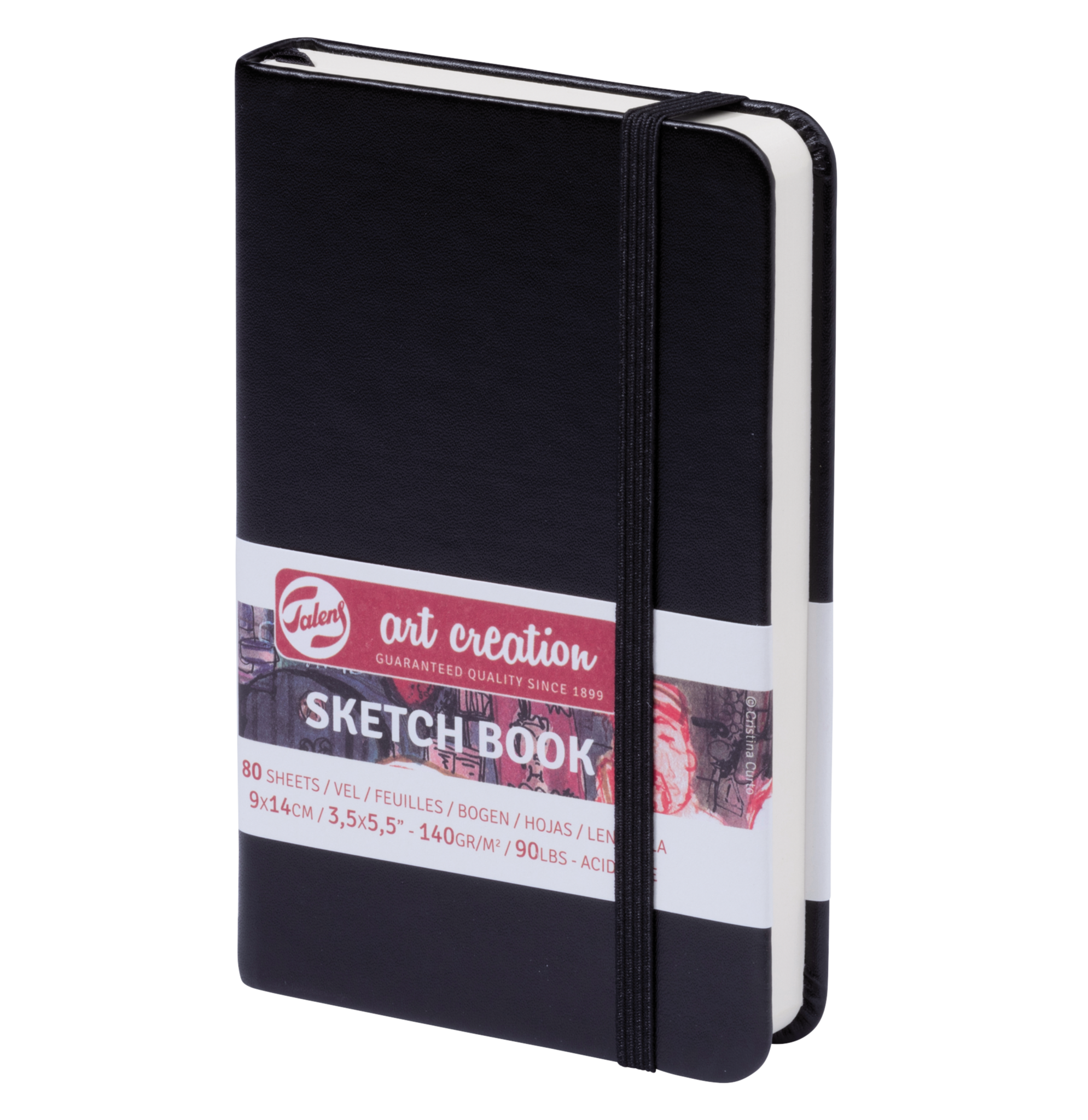 Schetsboek - Zwart - 9x14cm - 140grams - Art Creation