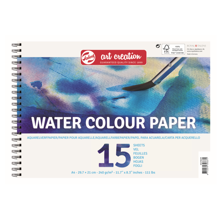 klant katoen Mineraalwater Talens - Art Creation - Aquarel Papier - A4 - 250g - 15 vellen - FSCM80 -  1234feest.nl