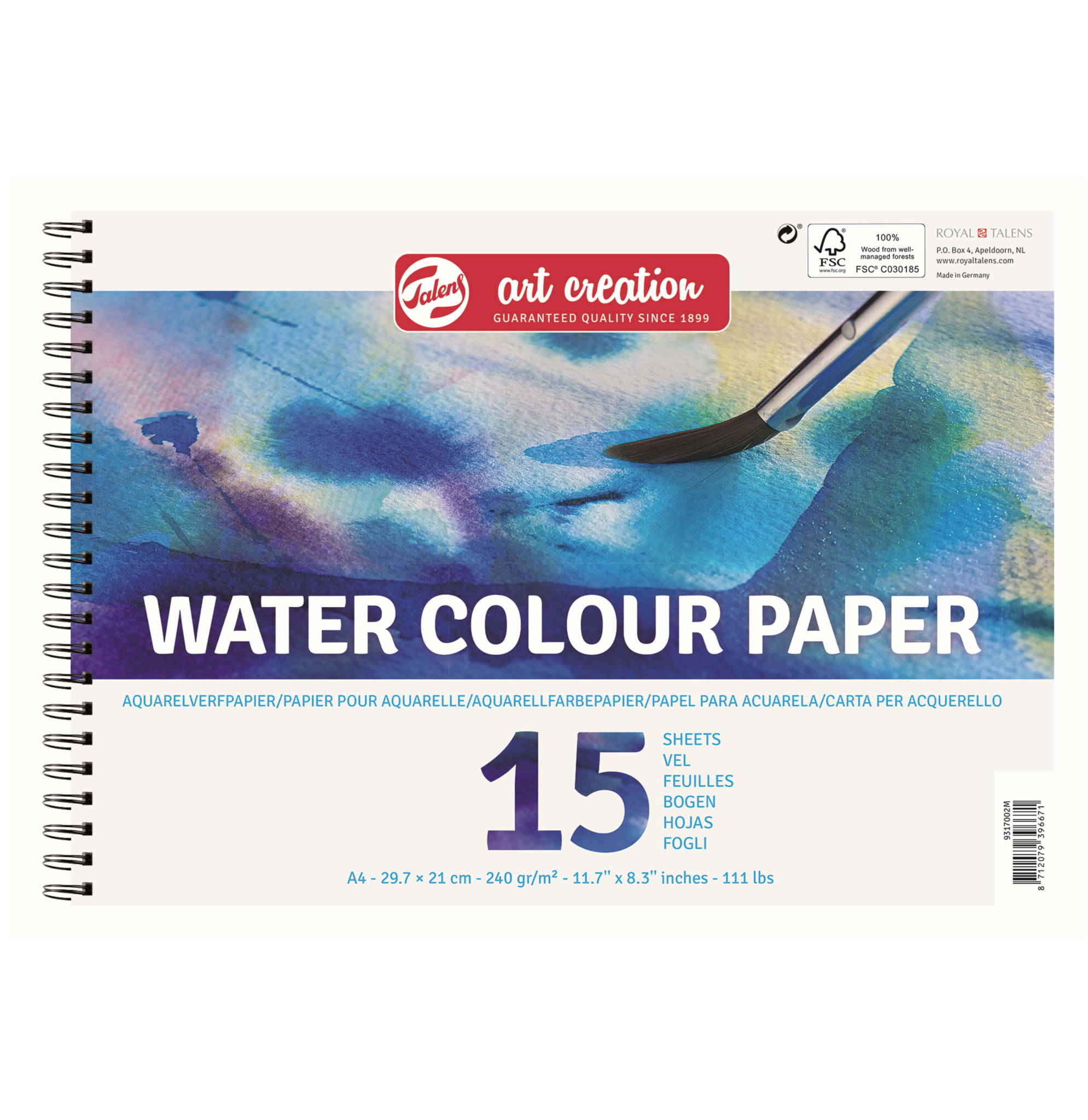 Aquarel Papier - A4 - 250gr. - 15 Vellen - Art Creation - FSCM80