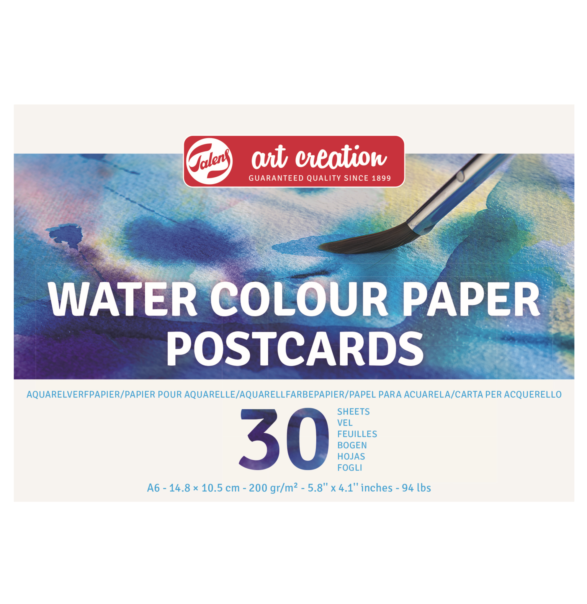 Aquarel Papier - Postkaarten - 10.5x14.8cm - 250gr. - 30 Vellen - Art Creation