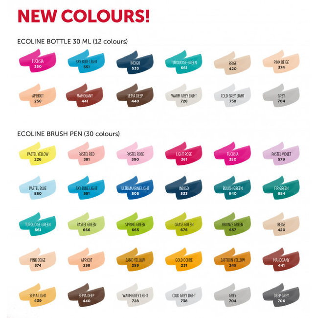 Royal Talens Ecoline Set - Additioneel - 5x30ml - Talens