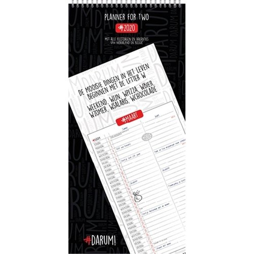 Comello Comello - Kalender - Planner for 2 - #Darum - 2020 - 21x45cm Comello Comello - Kalender - Planner for 2 - #Darum - 2020 - 21x45cm