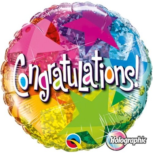 Qualatex Qualatex - Folieballon - Congratulations - Sterren - 46cm - Zonder vulling Qualatex Qualatex - Folieballon - Congratulations - Sterren - 46cm - Zonder vulling