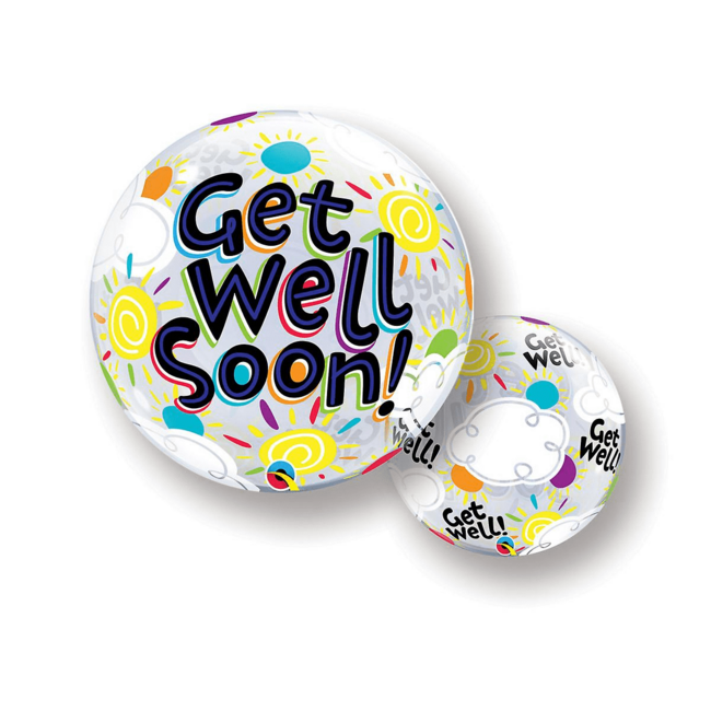 Qualatex Folieballon - Get well soon - Bubble - 56cm - Zonder vulling