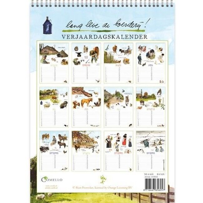 Comello Verjaardagskalender - Lang leve de boerderij - 18x25cm
