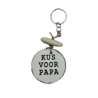 Sleutelhanger - Hout - Kus voor papa