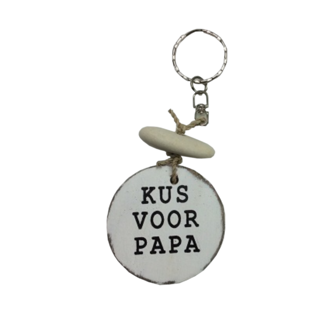 Sleutelhanger - Hout - Kus voor papa