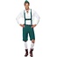 Smiffys Oktoberfest - Kostuum - Lederhose, shirt & hoed - Groen - L