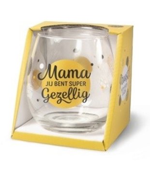Glas - Water- & wijnglas - Mama jij bent supergezellig
