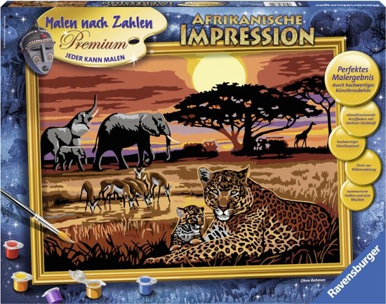 Schilderen op nummer - Afrikaanse impressie - 40x30cm