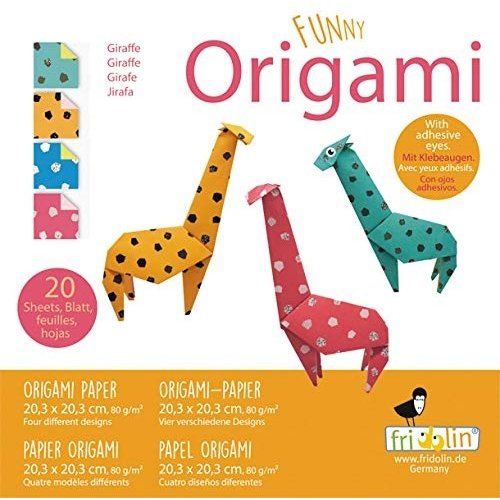 Funny Origami - Giraf - 20 bladen - 20x20cm Funny Origami - Giraf - 20 bladen - 20x20cm