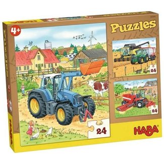 Haba Puzzel - Tractor & Co. - Landbouwmachines - 3x24st.