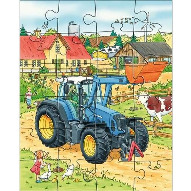Haba Puzzel - Tractor & Co. - Landbouwmachines - 3x24st.