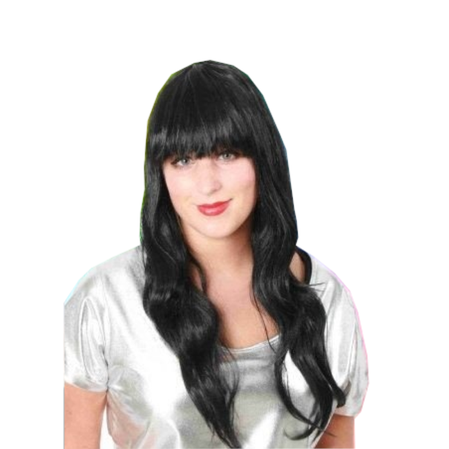 PartyXplosion Pruik - Zwart - Sensation - Lang