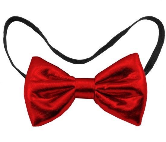 Strik - Vlinderstrik - Rood - Metallic - 10cm