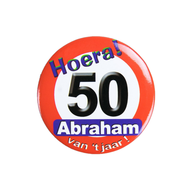 Paperdreams Button - 50 jaar, Abraham - Verkeersbord - Klein