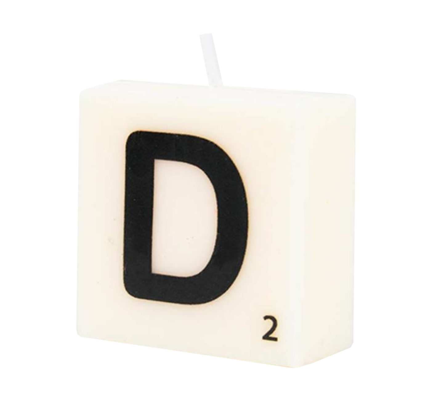Cijfer- / letterkaarsje - Scrabble - D