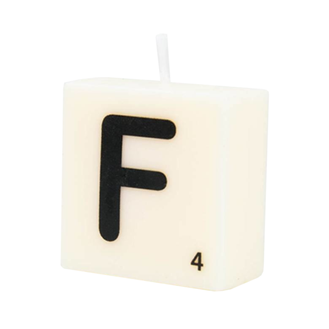 Paperdreams Cijfer- / letterkaarsje - Scrabble - F