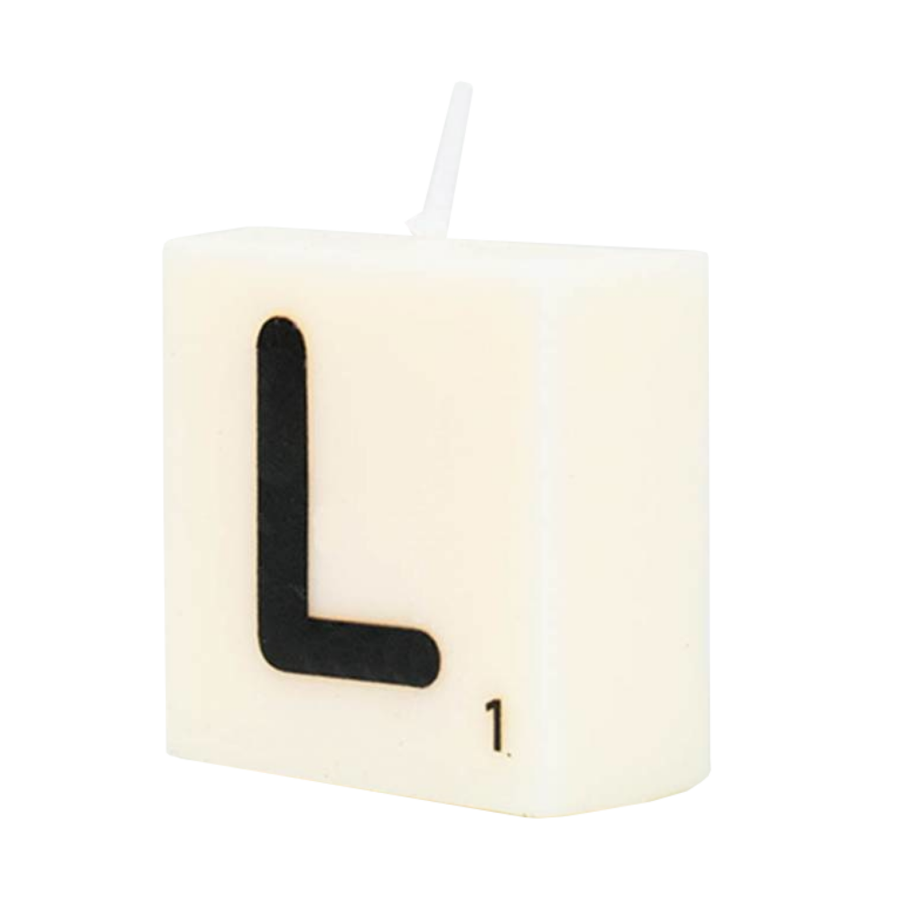 Cijfer- / letterkaarsje - Scrabble - L
