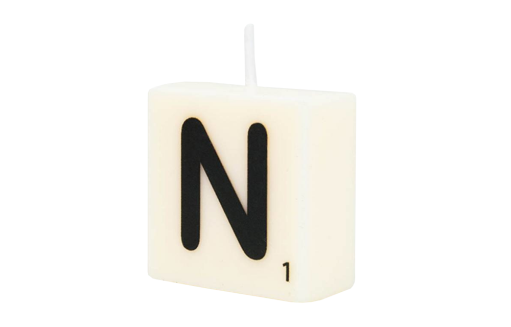 Cijfer- / letterkaarsje - Scrabble - N