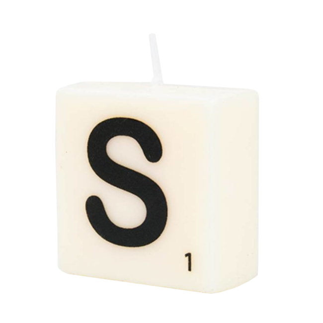 Paperdreams Cijfer- / letterkaarsje - Scrabble - S