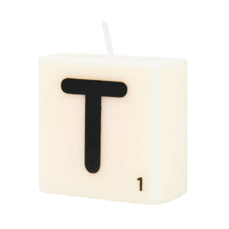 Paper Dreams Cijfer- / letterkaarsje - Scrabble - T
