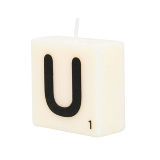 Paper Dreams Cijfer- / letterkaarsje - Scrabble - U