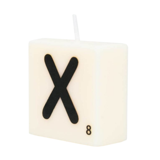 Paper Dreams Cijfer- / letterkaarsje - Scrabble - X