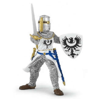 Papo Speelfiguur - Mens - Ridder - Witte ridder met zwaard