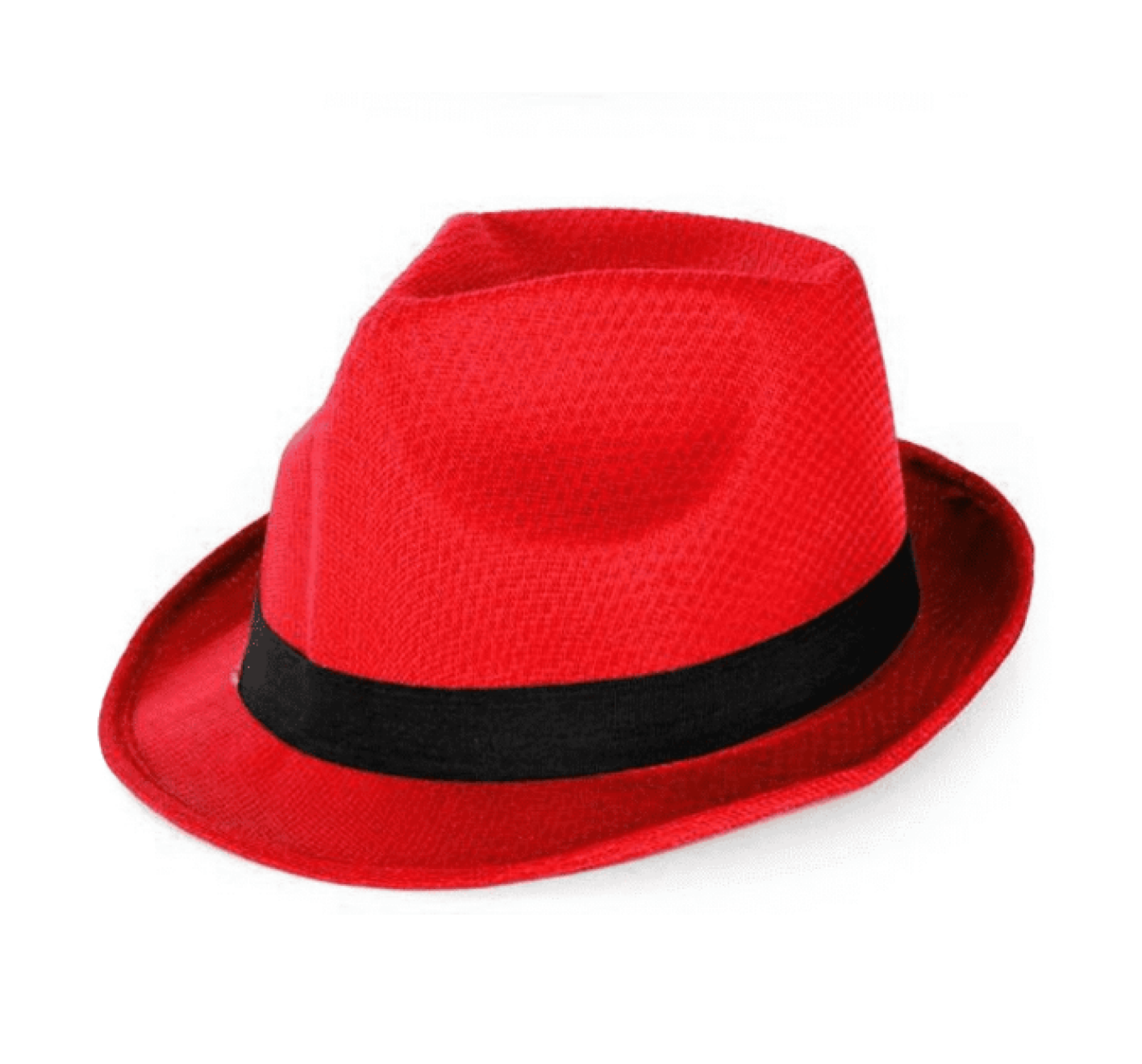 Hoed - Rood - Gleufhoed - Met zwarte rand