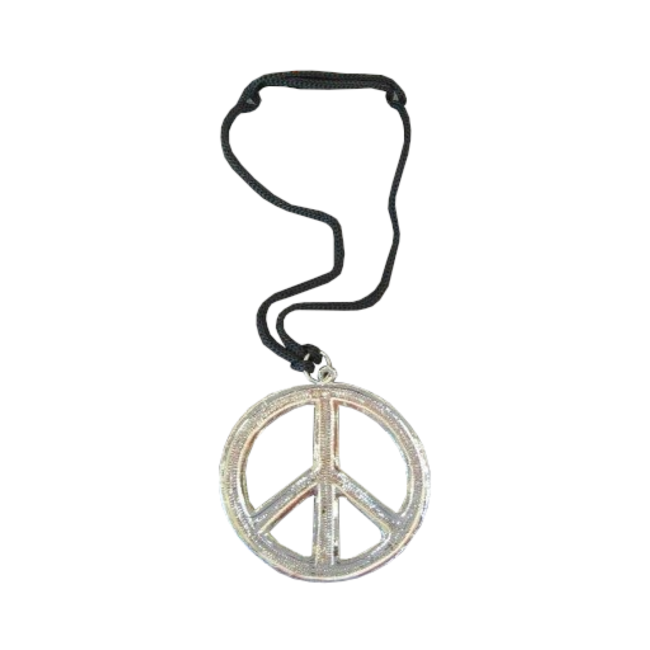 PartyXplosion Ketting - Hippie - Peaceteken - Metaal