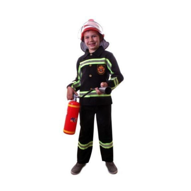PartyXplosion Kostuum - Brandweer - Zwart - mt.164