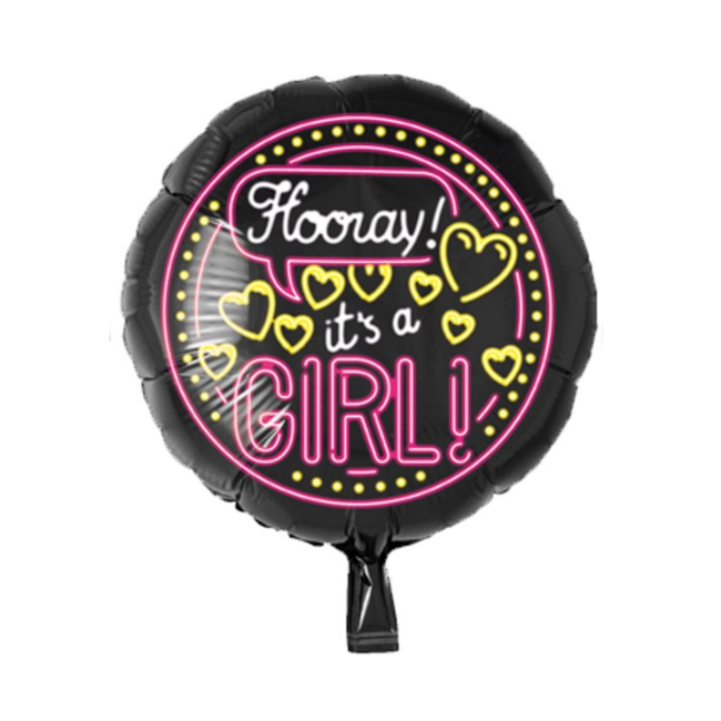 Paperdreams Folieballon - It's a girl - Neon 46cm  - Zonder vulling