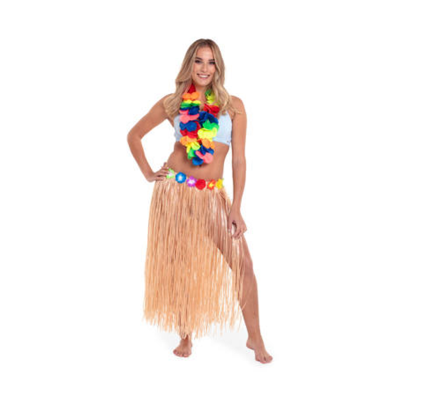 Hawaii - Rok - Naturel - Met bloemenrand - 80cm