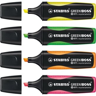 Markeerstiften - Stabilo - Fluor / neon - 4st.