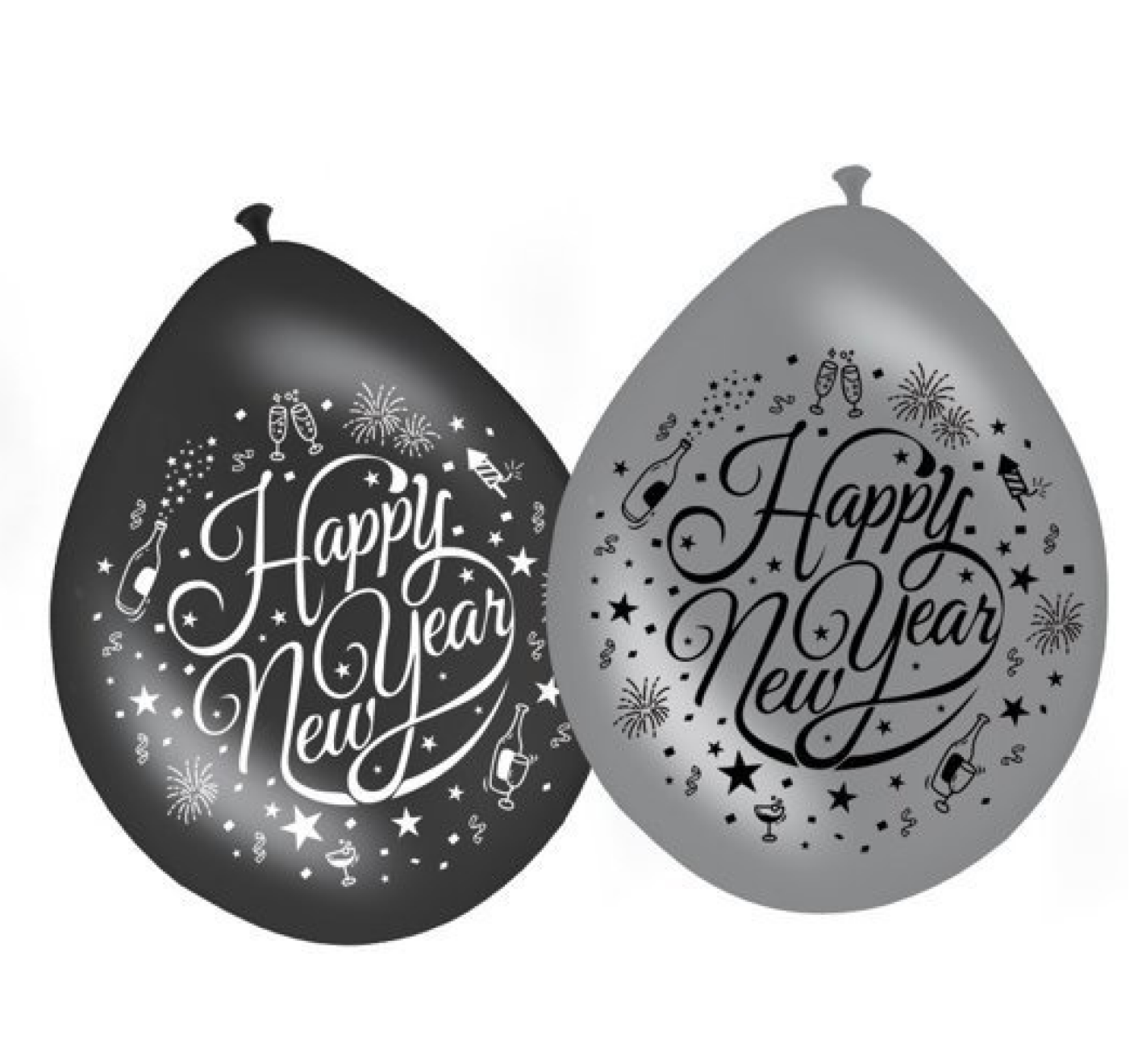 Ballonnen - Happy New Year - Metallic - 30cm - 8st.