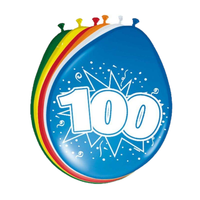 Folat Ballonnen - 100 jaar - 30cm - 8st.