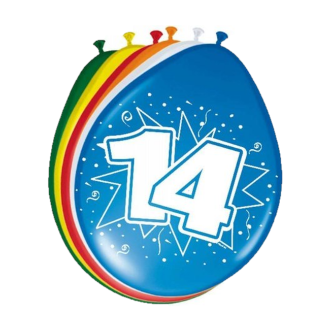 Folat Ballonnen - 14 jaar - 30cm - 8st.