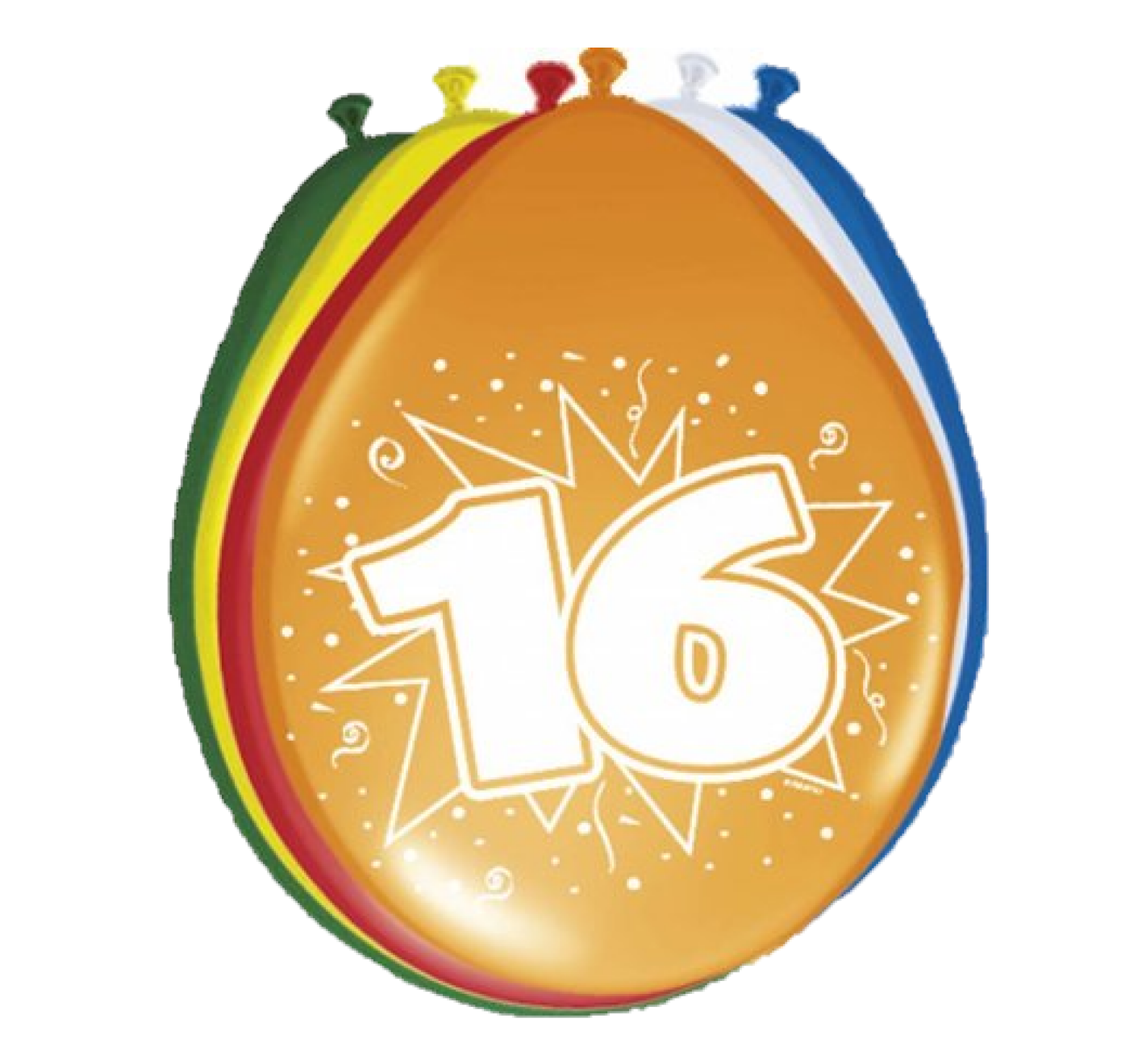 Ballonnen - 16 jaar - 30cm - 8st.