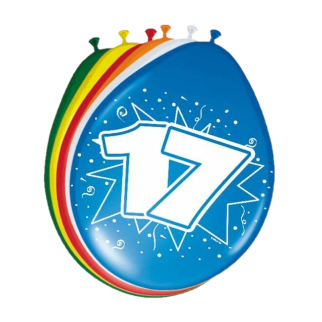 Folat Ballonnen - 17 jaar - 30cm - 8st.